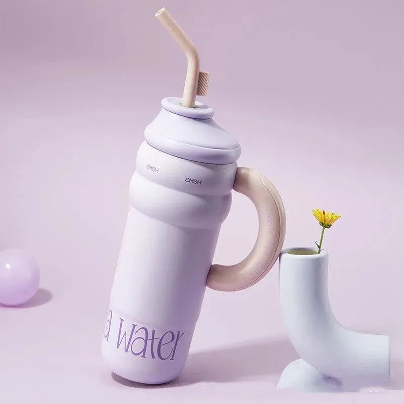 Handle Stainless Steel Vacuum Cup Large Capacity Portable - Bellarte Enchanté Handle Stainless Steel Vacuum Cup Large Capacity Portable